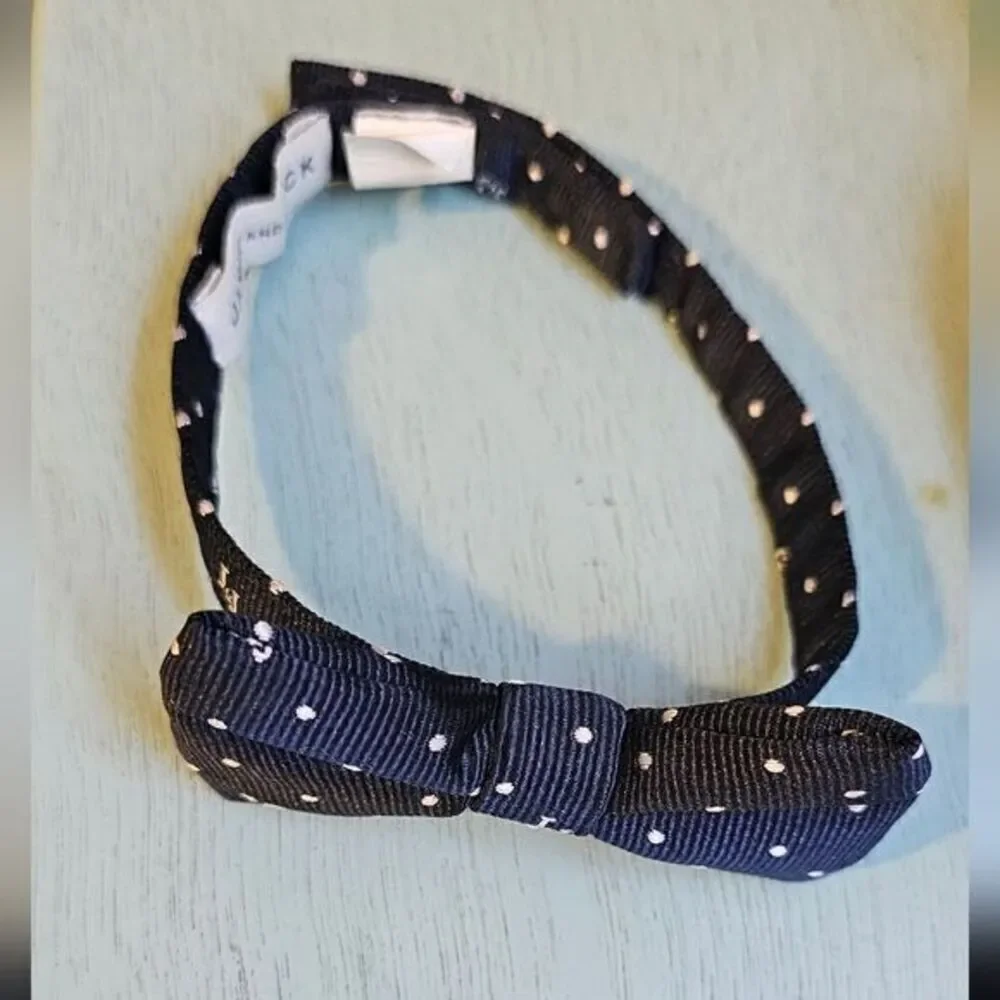Janie and‎ Jack Boys Navy Blue Polka Dot Bow Tie Adjustable Neck Strap Formal